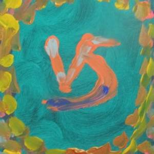 colorful abstract artistic painting of the Capricorn sun sign