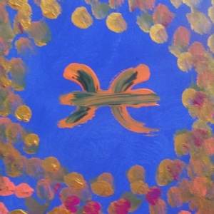 colorful abstract artistic painting of the Pisces sun sign