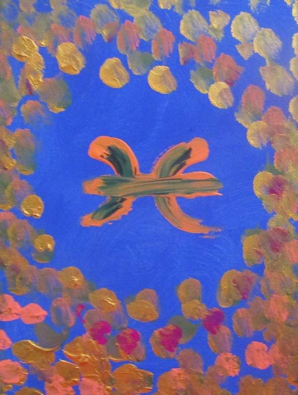 colorful abstract artistic painting of the Pisces sun sign